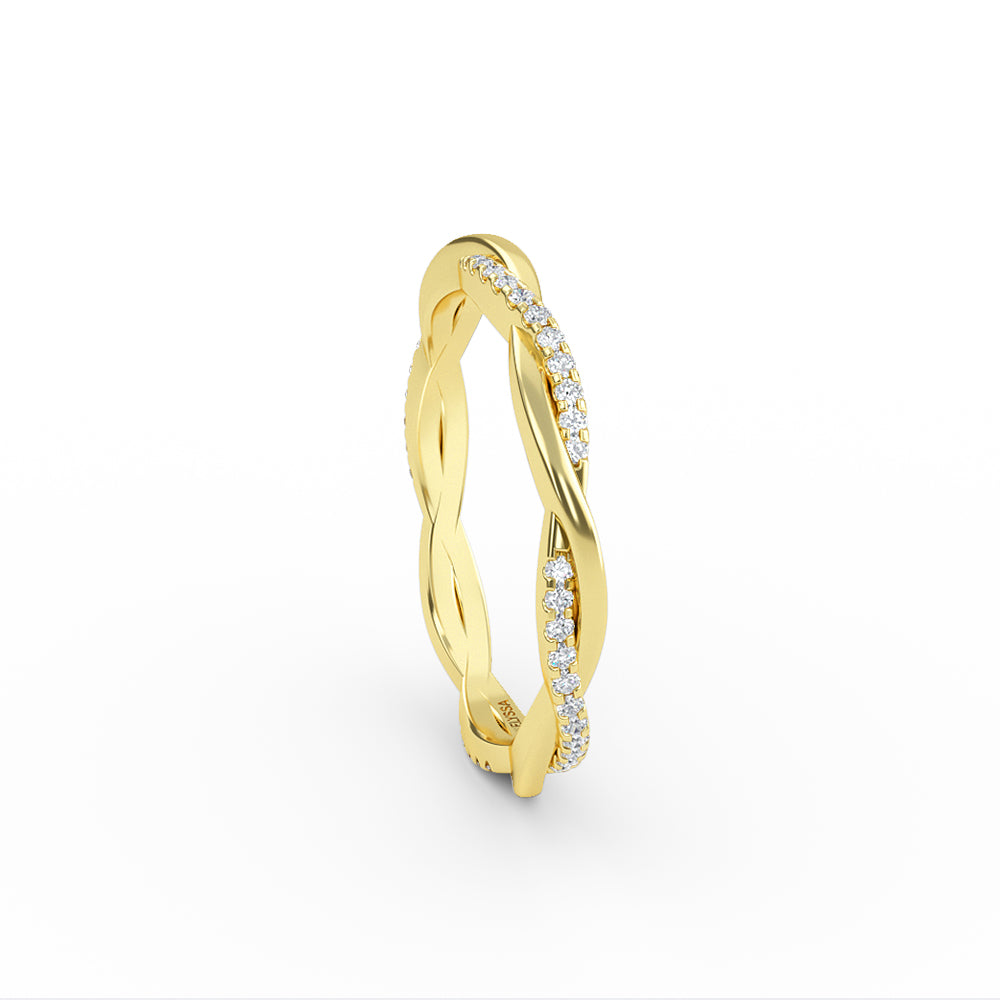 Twisted Diamond Wedding Ring in 14K Yellow Gold Shop online from Artisan Brands