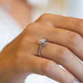 Elyssa Jewelry 8K White Gold Baguette and Round Diamond Engagement Ring - ring Zengoda Shop online from Artisan Brands