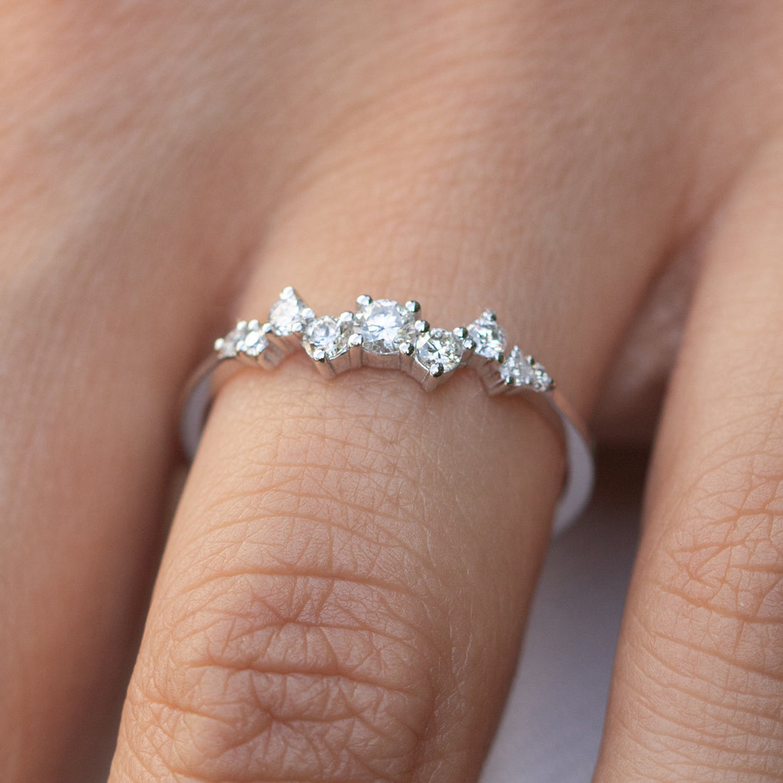  14K White Gold Diamond Cluster Ring  Shop online from Artisan Brands