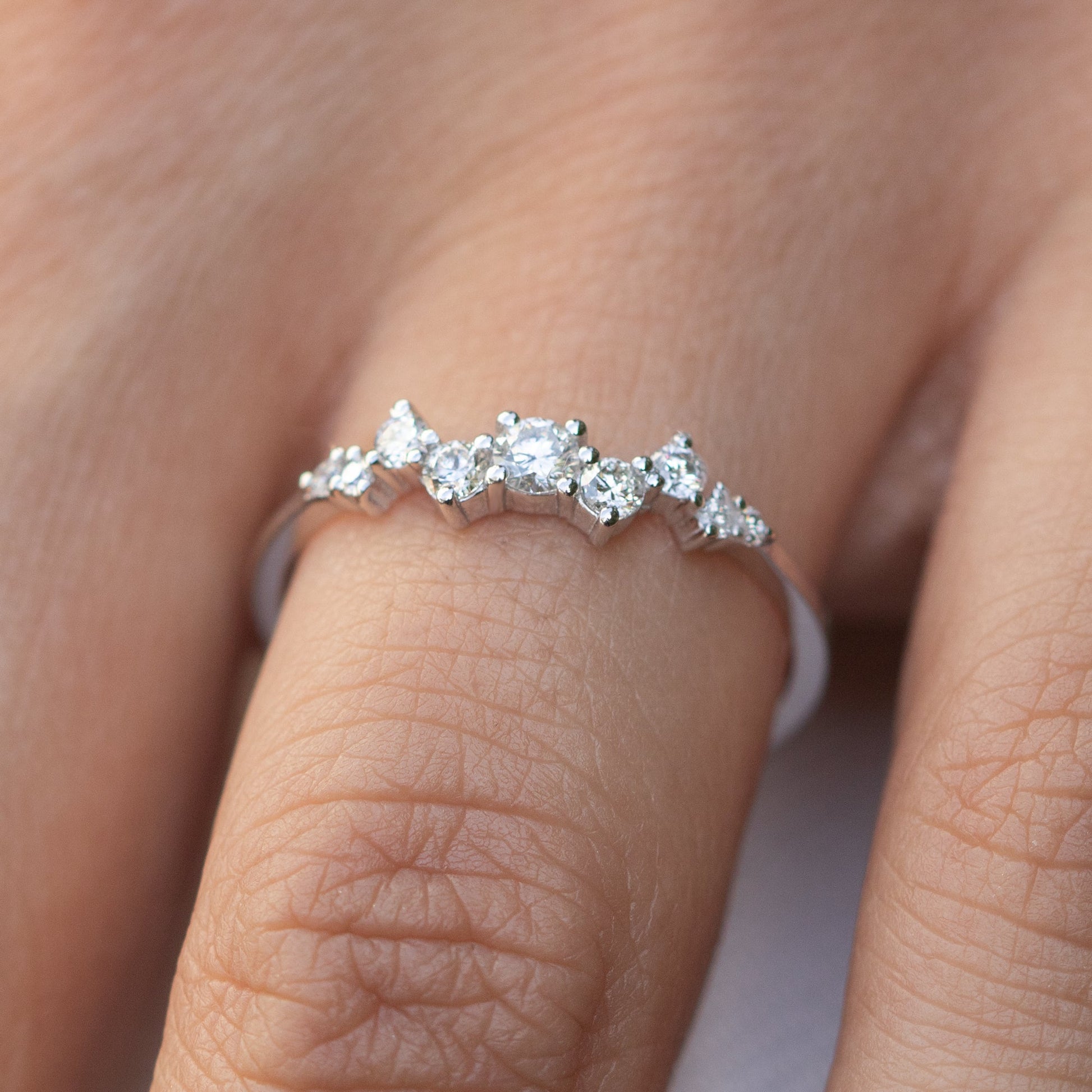  14K White Gold Diamond Cluster Ring  Shop online from Artisan Brands
