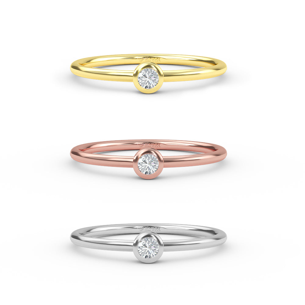 Elyssa Jewelry 14K White Gold Diamond Solitaire Ring - ring Zengoda Shop online from Artisan Brands