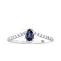 14K White Gold Pear Sapphire with Round Diamond Shop online from Artisan Brands