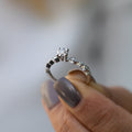 14K White Gold Unique Round Diamond Wedding Band Shop online from Artisan Brands