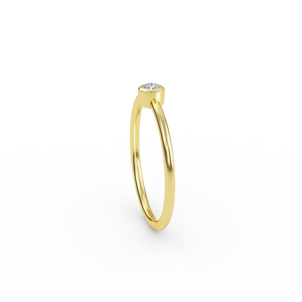 Yellow Gold Diamond Solitaire Ring - 3 / 0.06ct Shop online from Artisan Brands