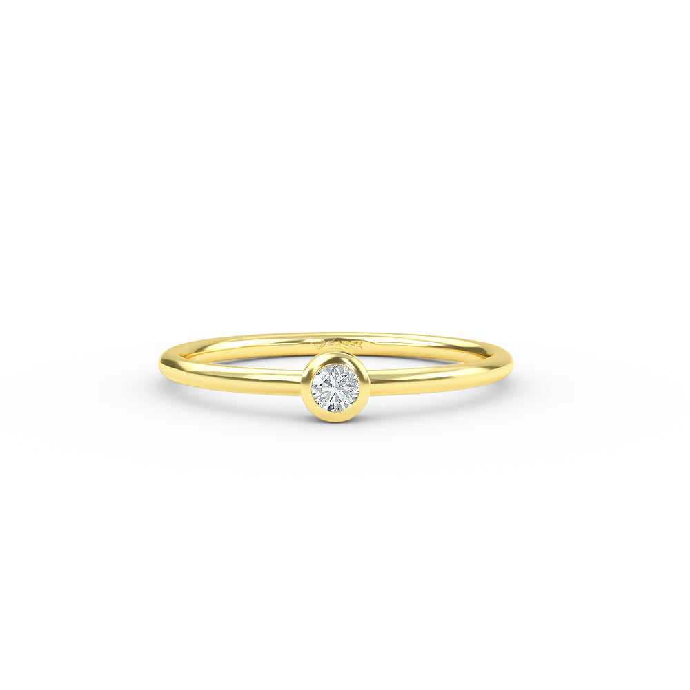 Yellow Gold Diamond Solitaire Ring - 3 / 0.03ct Shop online from Artisan Brands