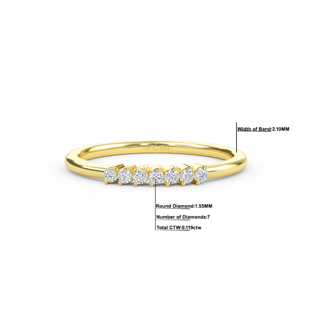 Yellow Gold Diamond Wedding Band - 3 / 11 Stone / 0.17ct Shop online from Artisan Brands