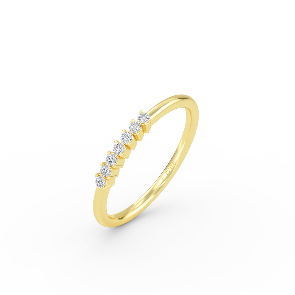 Yellow Gold Diamond Wedding Band - 3 / 7 Stone / 0.11ct Shop online from Artisan Brands