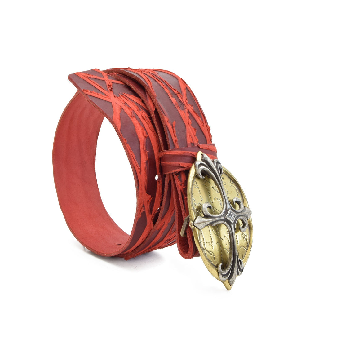 Aelithra Leather Belt Red with Changeable Buckle - 80 / Belts Zengoda Shop online from Artisan Brands