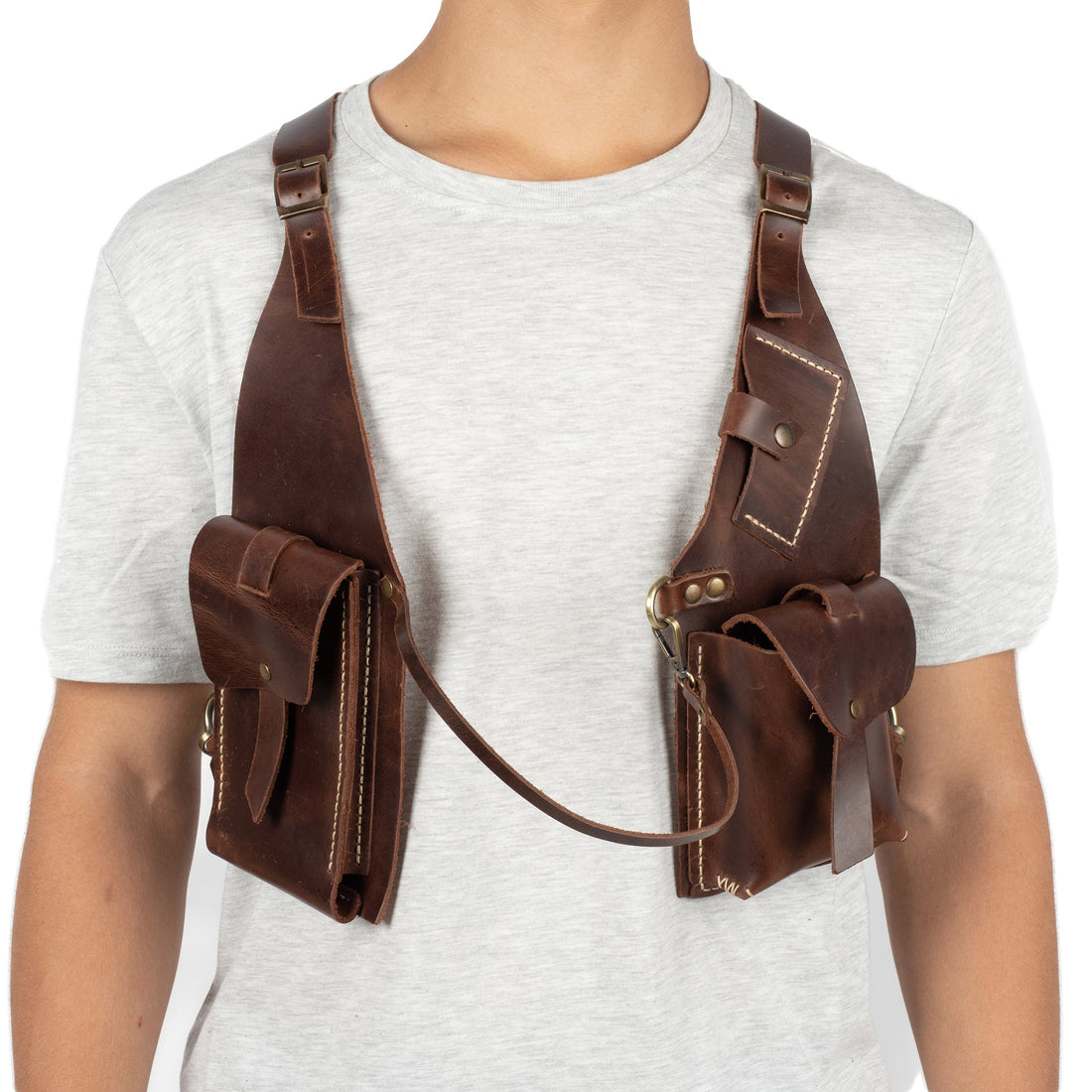 Brown Regulus Shoulder Leather Holster With Pocket - Zengoda Shop online from Artisan Brands
