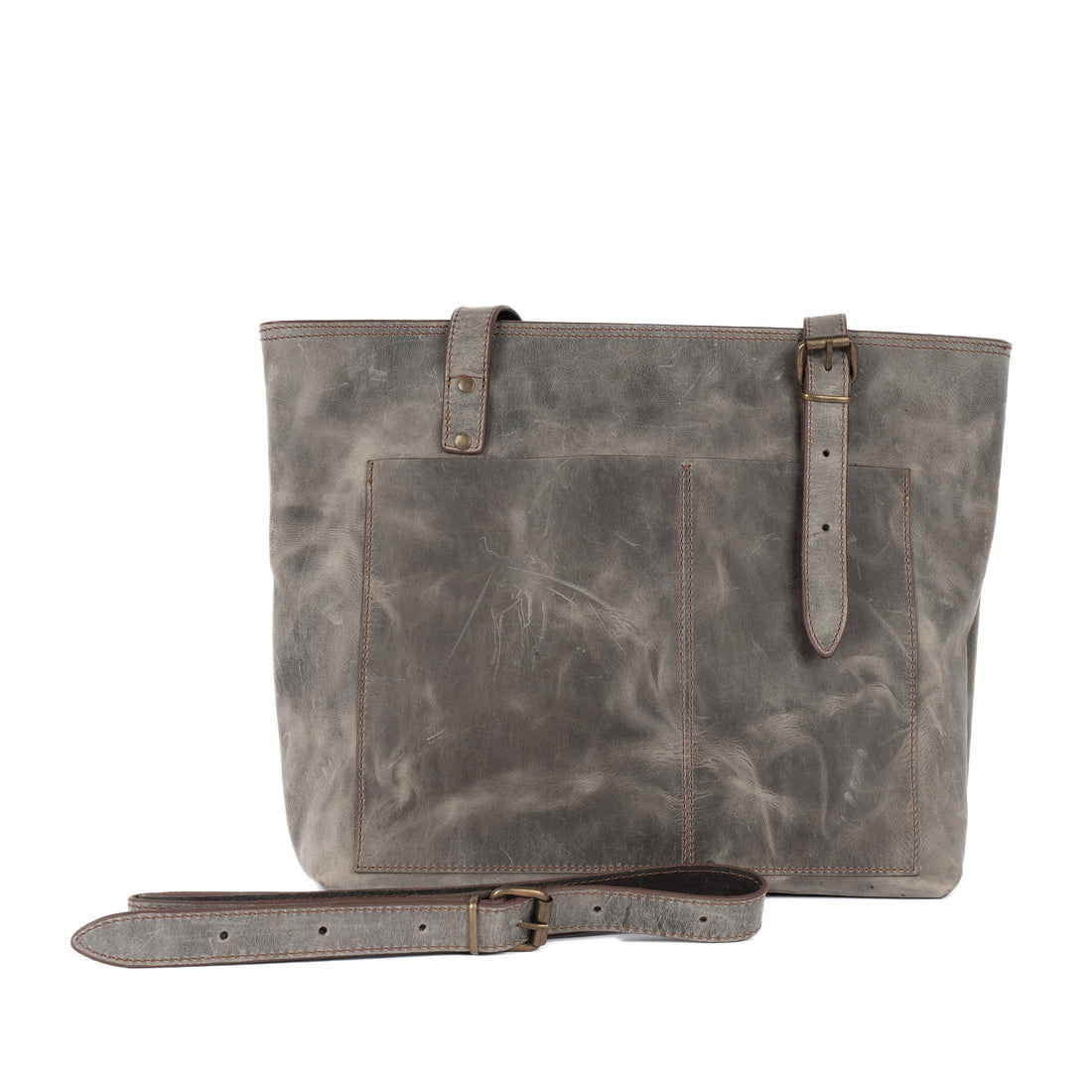 Callisto Leather Tote Bag - Gray - Accessories Zengoda Shop online from Artisan Brands