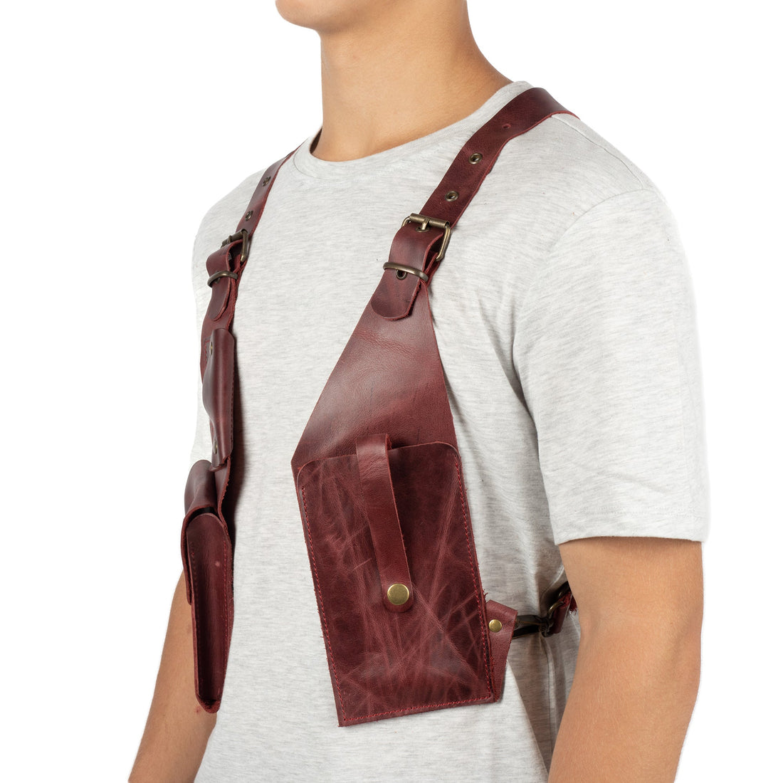 Capella Red Shoulder Leather Holster With Pocket - Zengoda Shop online from Artisan Brands
