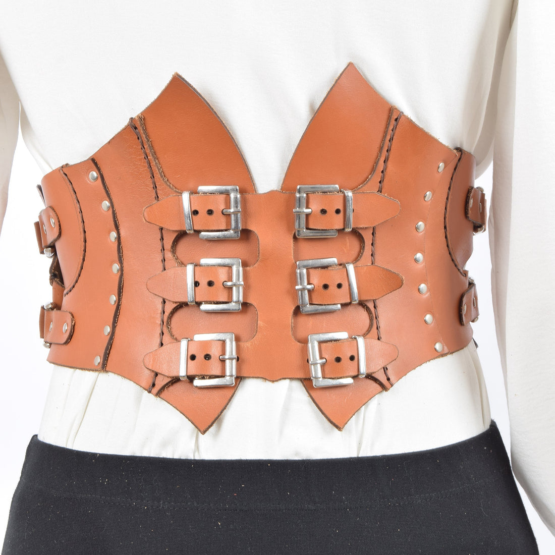 Glamour Leather Corset Tan - Zengoda Shop online from Artisan Brands