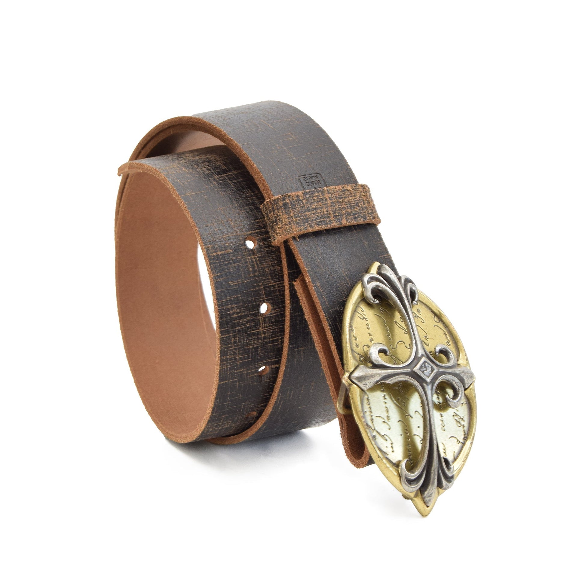 Hues Leather Belt Brown with Changeable Buckle - Belts Zengoda Shop online from Artisan Brands