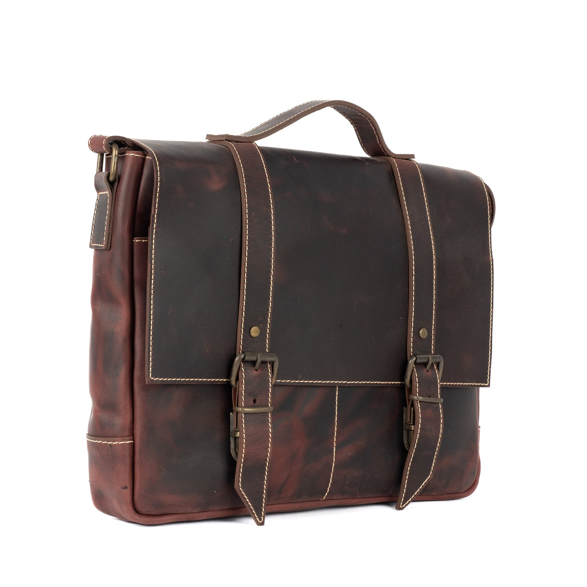 Jakida Red Leather Messenger Bag - Bags Zengoda Shop online from Artisan Brands