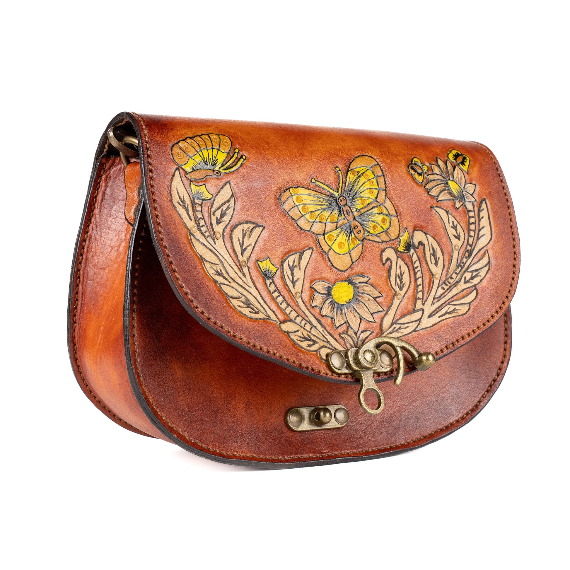 Kilidos Leather Carved & Crafted Hand Bag - Handbags Zengoda Shop online from Artisan Brands