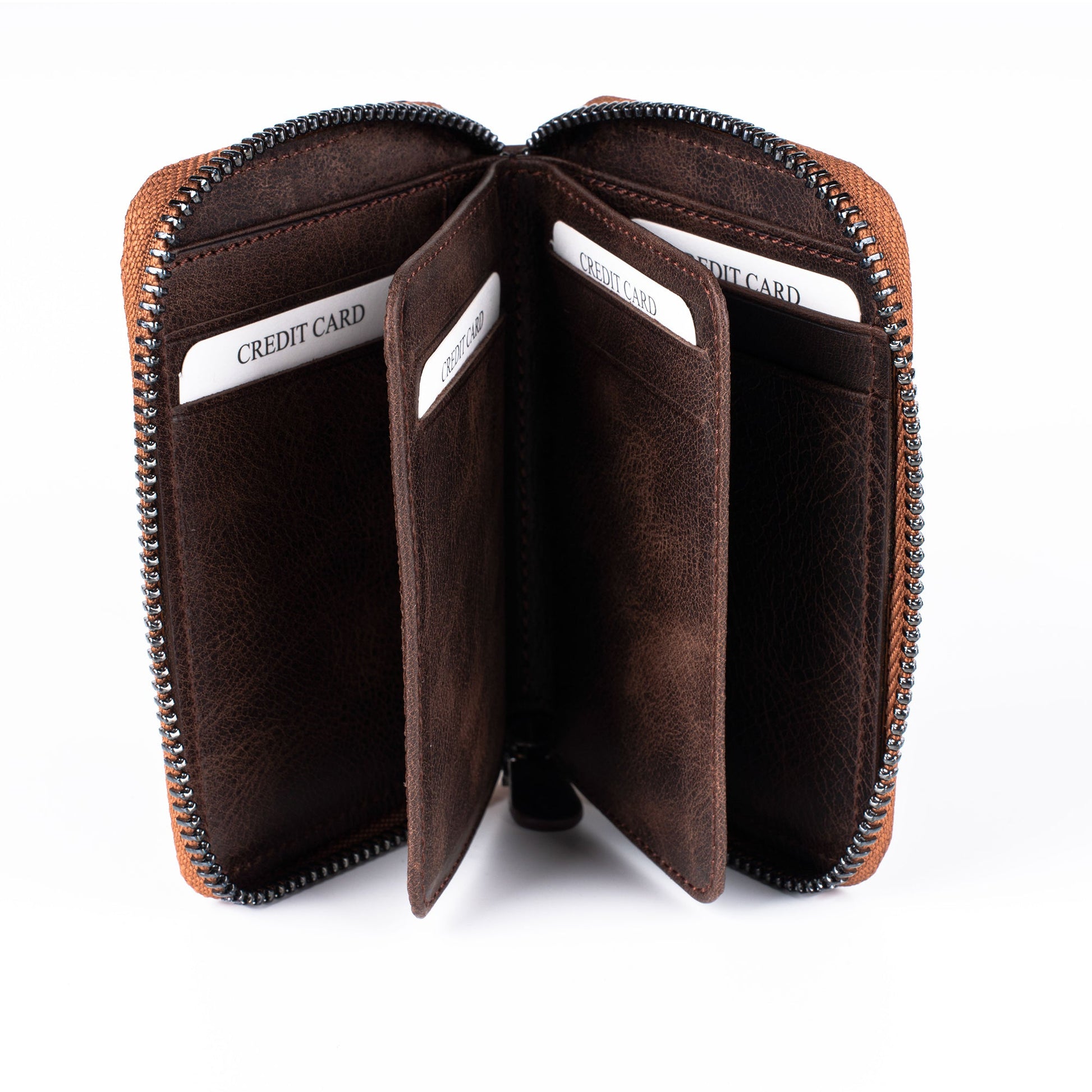 Kyble Leather Card Holder - Brown - Wallets Zengoda Shop online from Artisan Brands