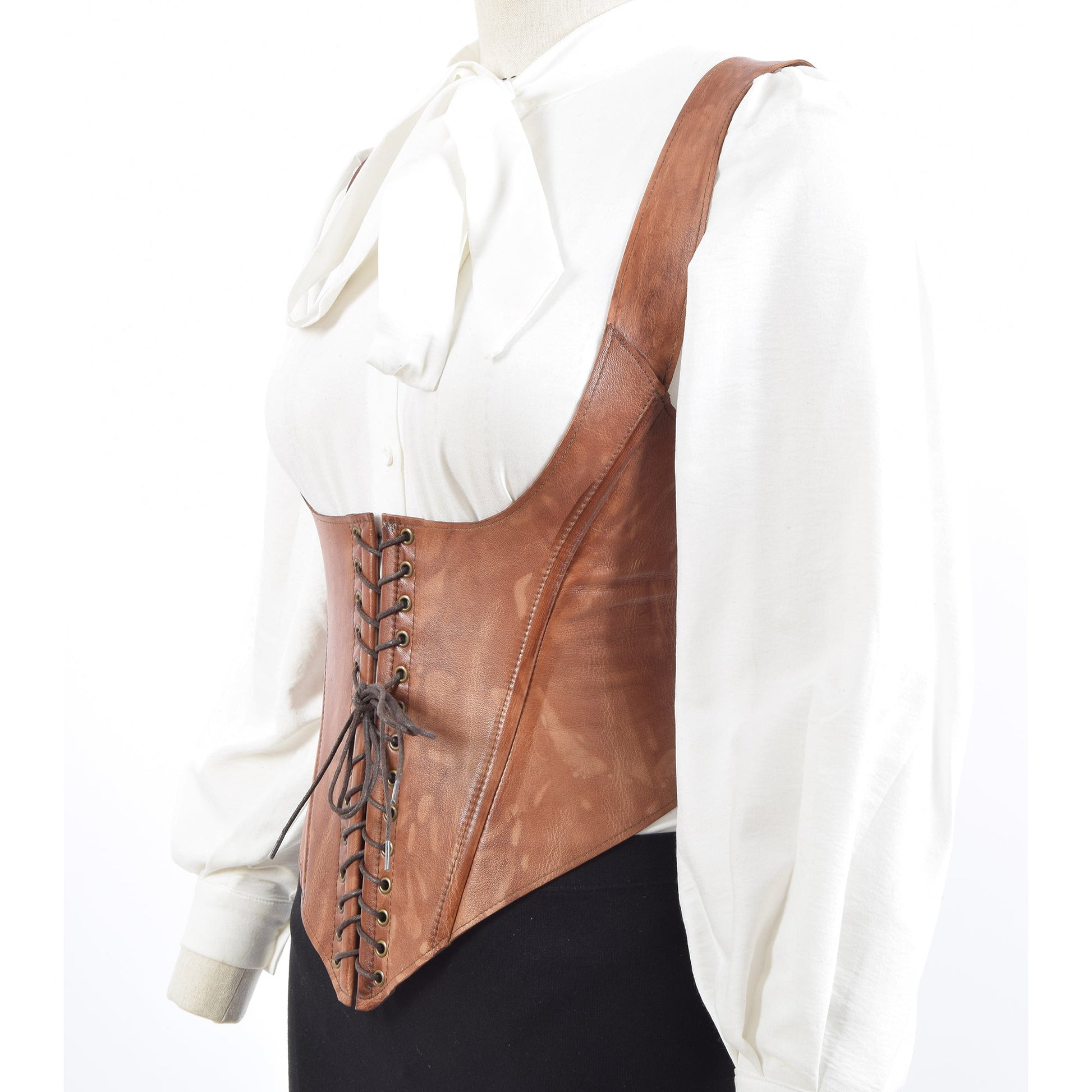 Lady Leather Corset Light Brown - Zengoda Shop online from Artisan Brands