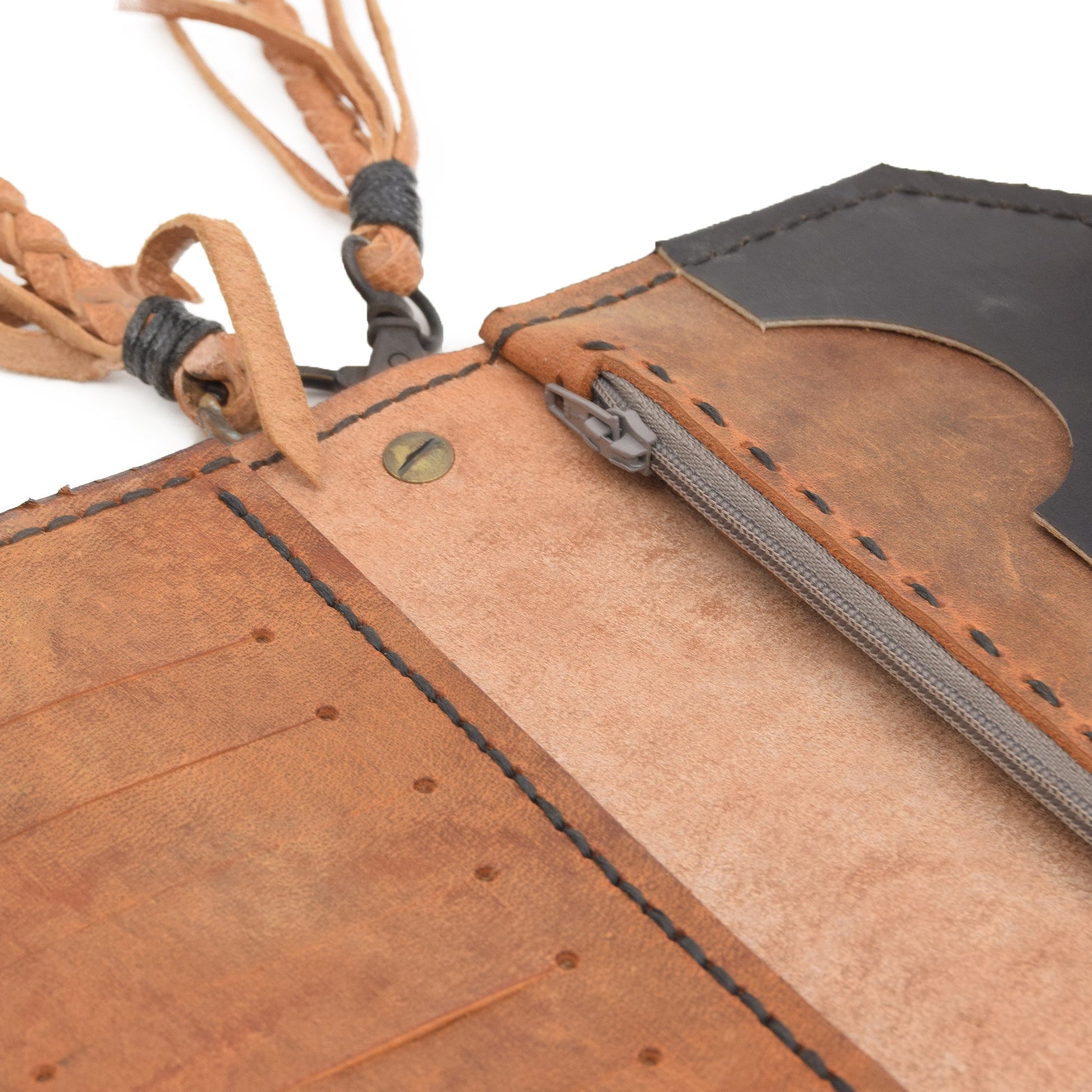 Leather Carved & Crafted Wallet Gaelethra - Brown - Wallets Zengoda Shop online from Artisan Brands
