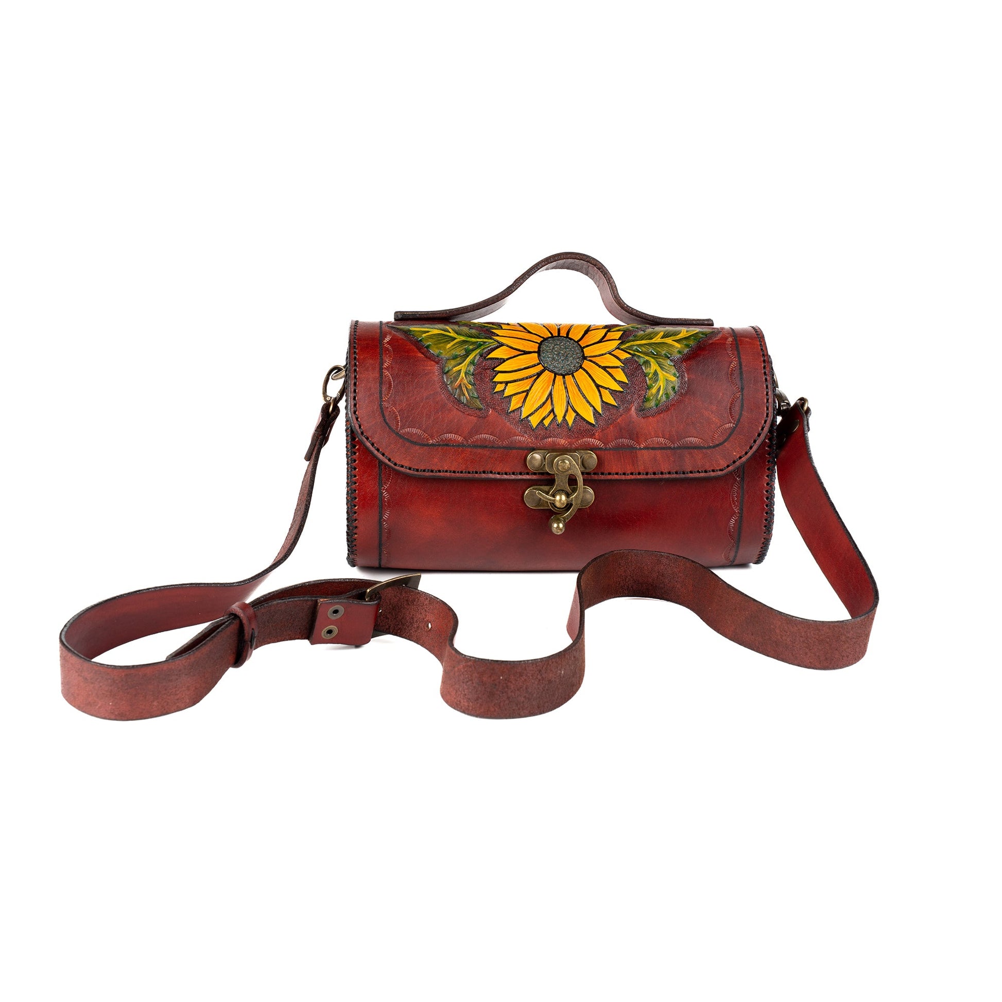 Leila Leather Carved & Crafted Hand Bag - Handbags Zengoda Shop online from Artisan Brands