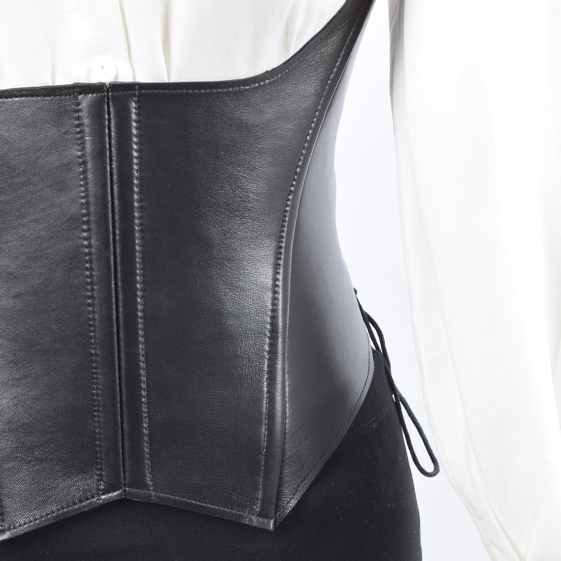 Luminance Leather Crop Top Black - Corset Zengoda Shop online from Artisan Brands
