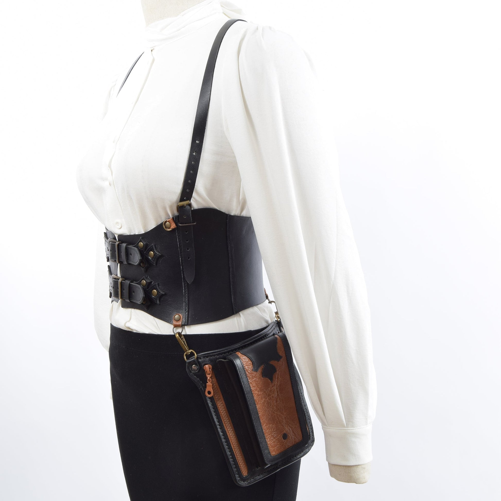 Luna Leather Bag Corset Black - Zengoda Shop online from Artisan Brands