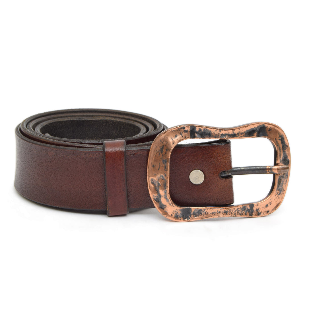 Mausolos Vintage Leather Belt Chestnut Brown with Changeable Buckle - Belts Zengoda Shop online from Artisan Brands