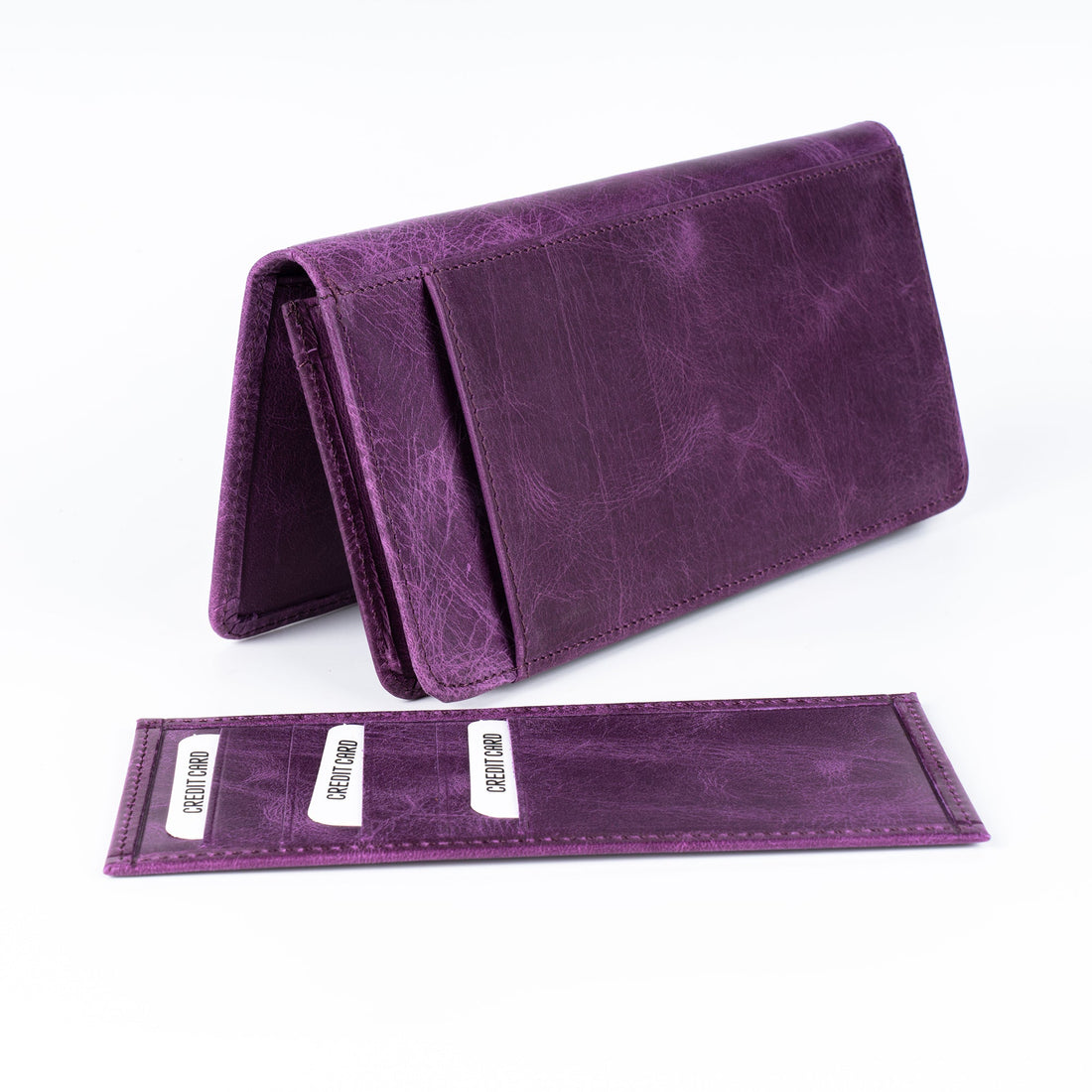 Melissa Women’s Leather Long Wallet - Purple - Wallets Zengoda Shop online from Artisan Brands