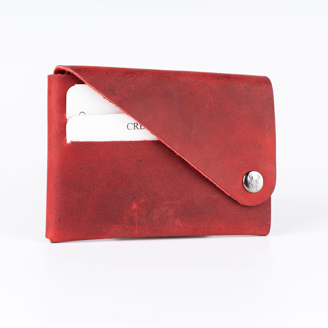 Minimal Leather Card Holder - Red - Wallets Zengoda Shop online from Artisan Brands