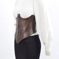 Nora Cropped Leather Bustier Dark Brown - Zengoda Shop online from Artisan Brands