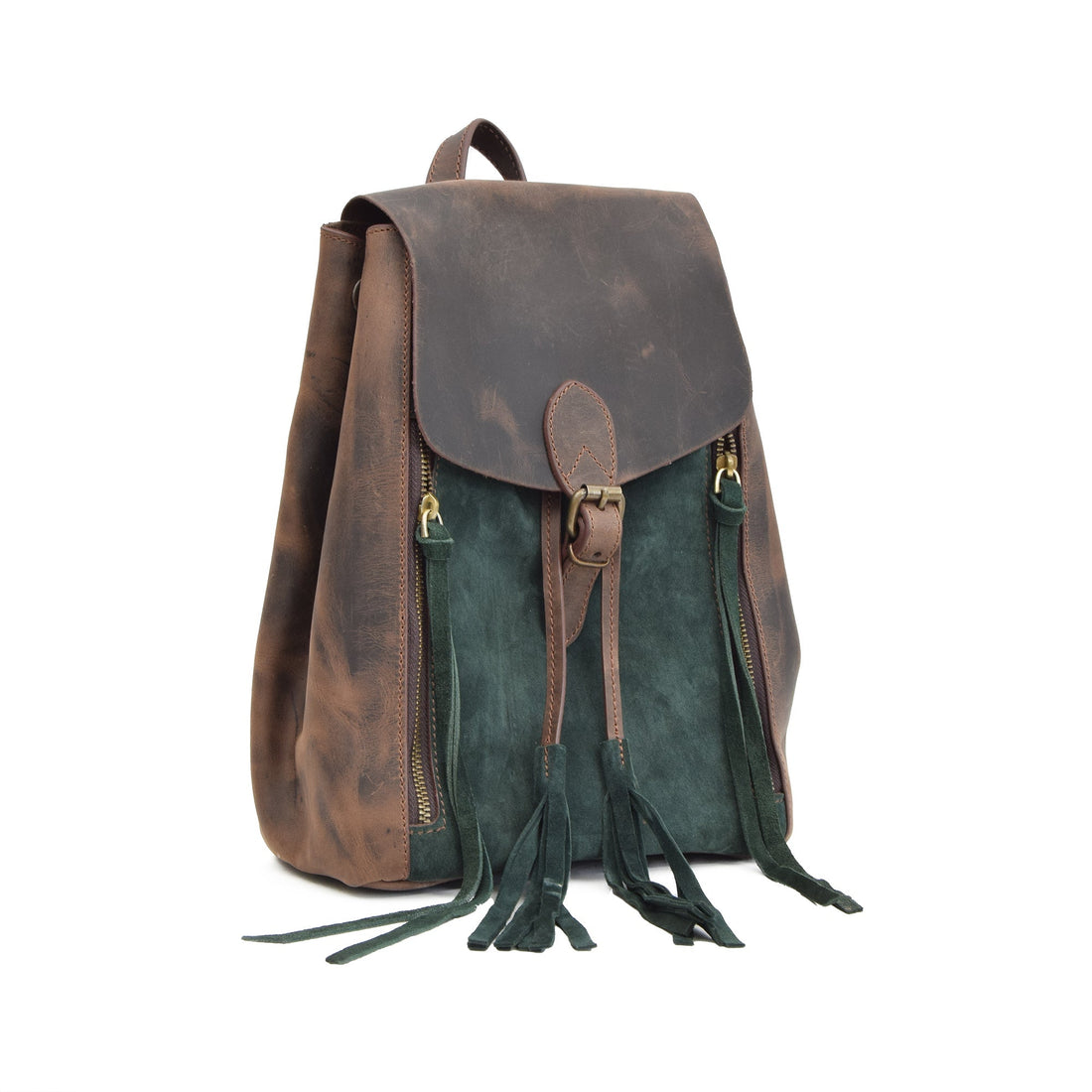 Orestia Brown Leather Backpacks - Zengoda Shop online from Artisan Brands