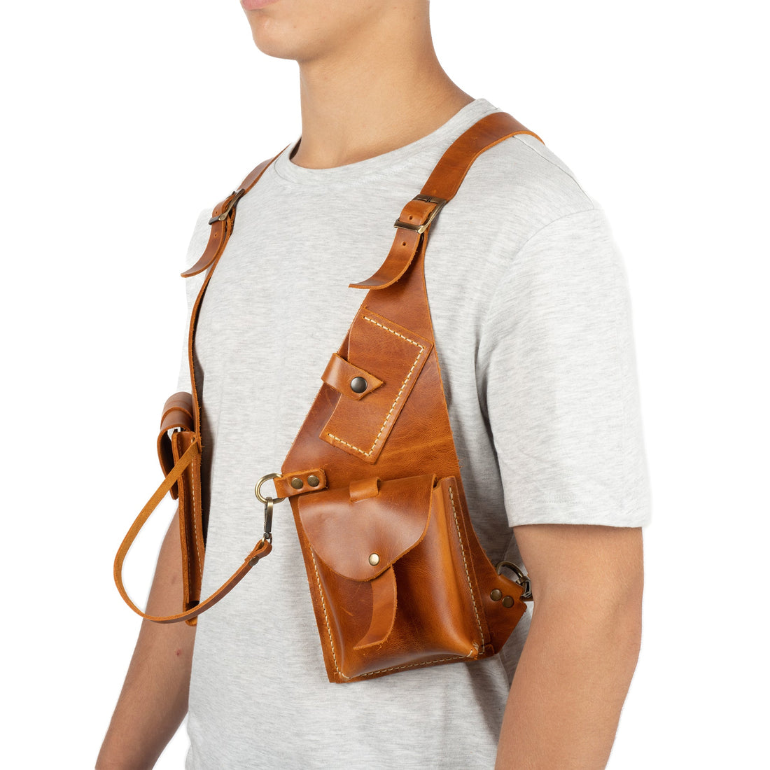 Tan Regulus Shoulder Leather Holster With Pocket - Zengoda Shop online from Artisan Brands