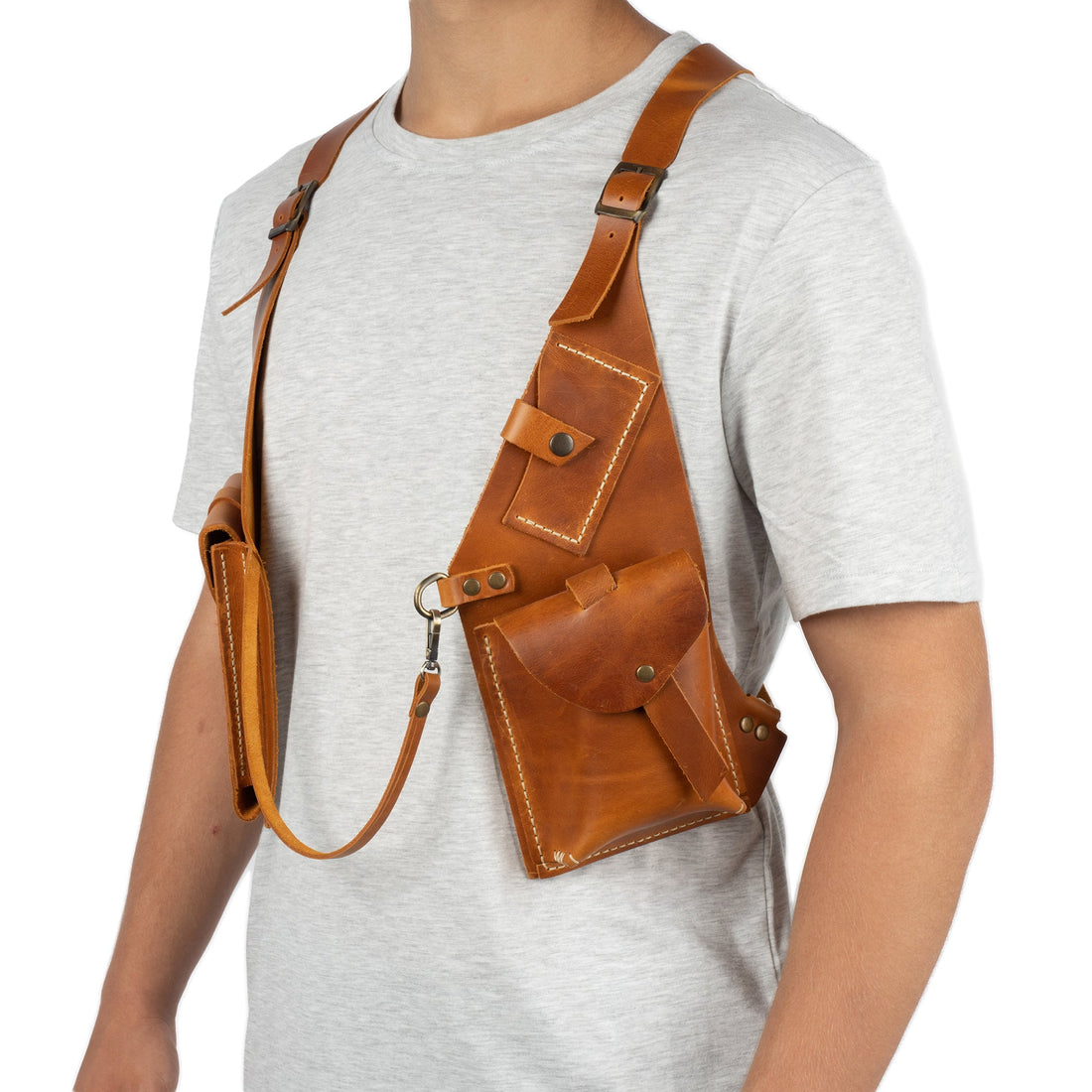 Regulus Tan Shoulder Leather Holster With Pocket - Zengoda Shop online from Artisan Brands