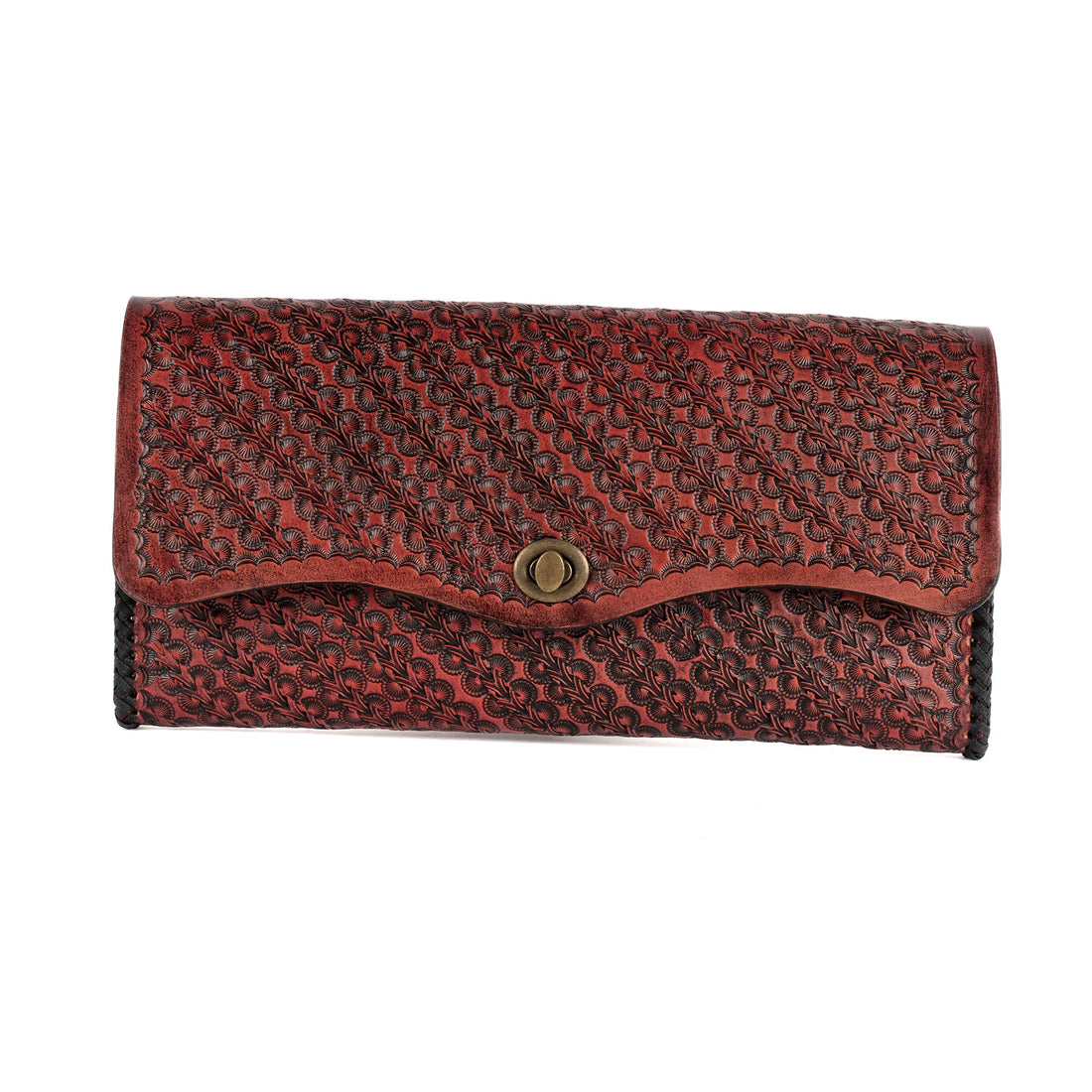 Red Victoria Leather Carved & Crafted Hand Bag - Handbags Zengoda Shop online from Artisan Brands