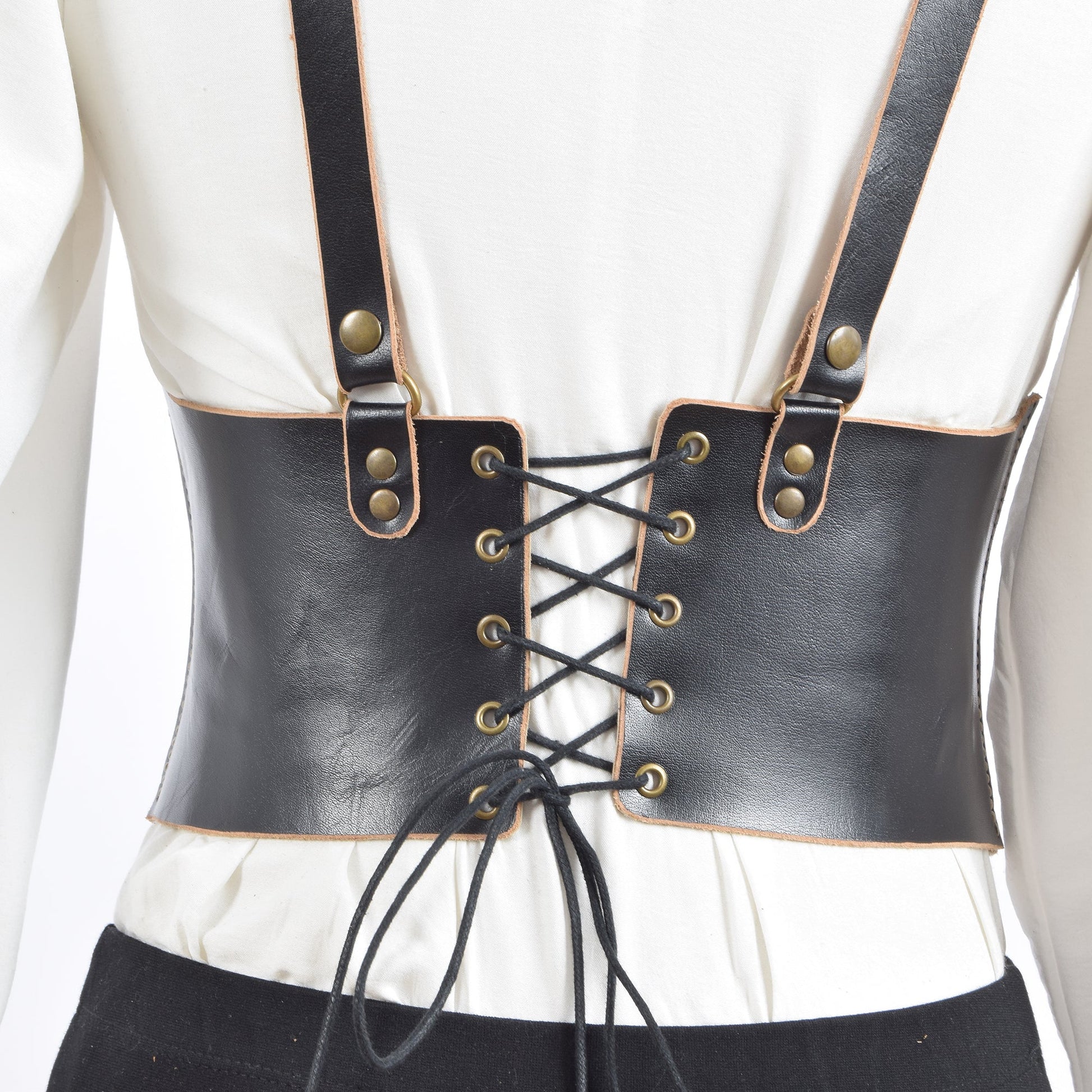 Violet Leather Corset Black - Zengoda Shop online from Artisan Brands