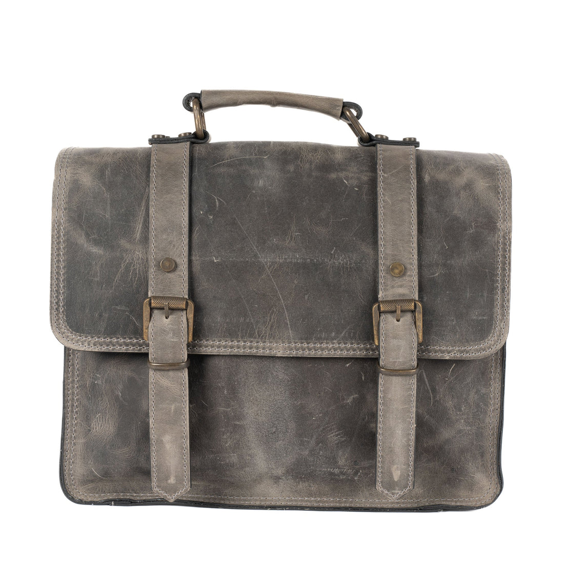 Xantus Leather Messenger Bag - Gray - Bags Zengoda Shop online from Artisan Brands