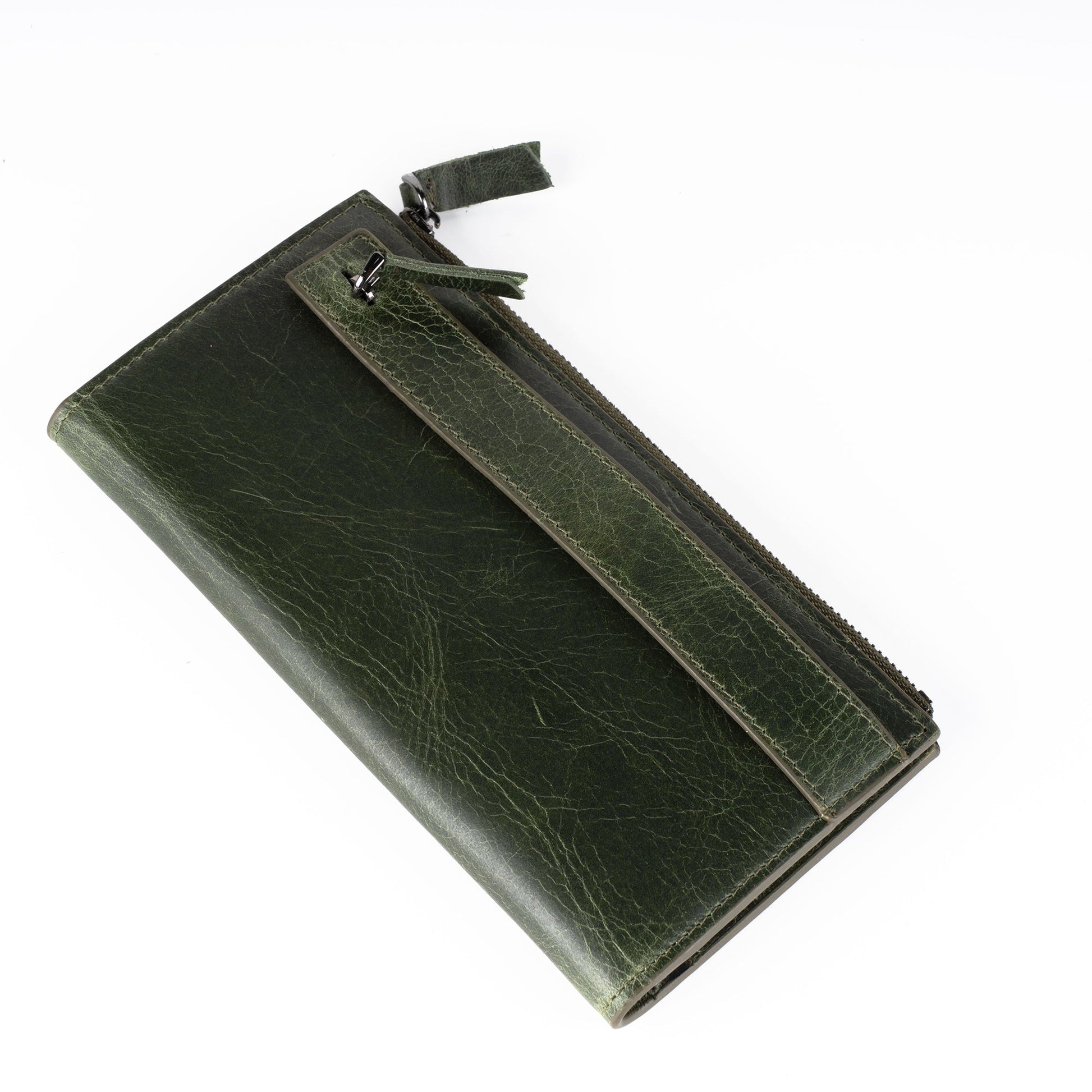 Zhanna Women’s Leather Long Wallet - Green - Wallets Zengoda Shop online from Artisan Brands