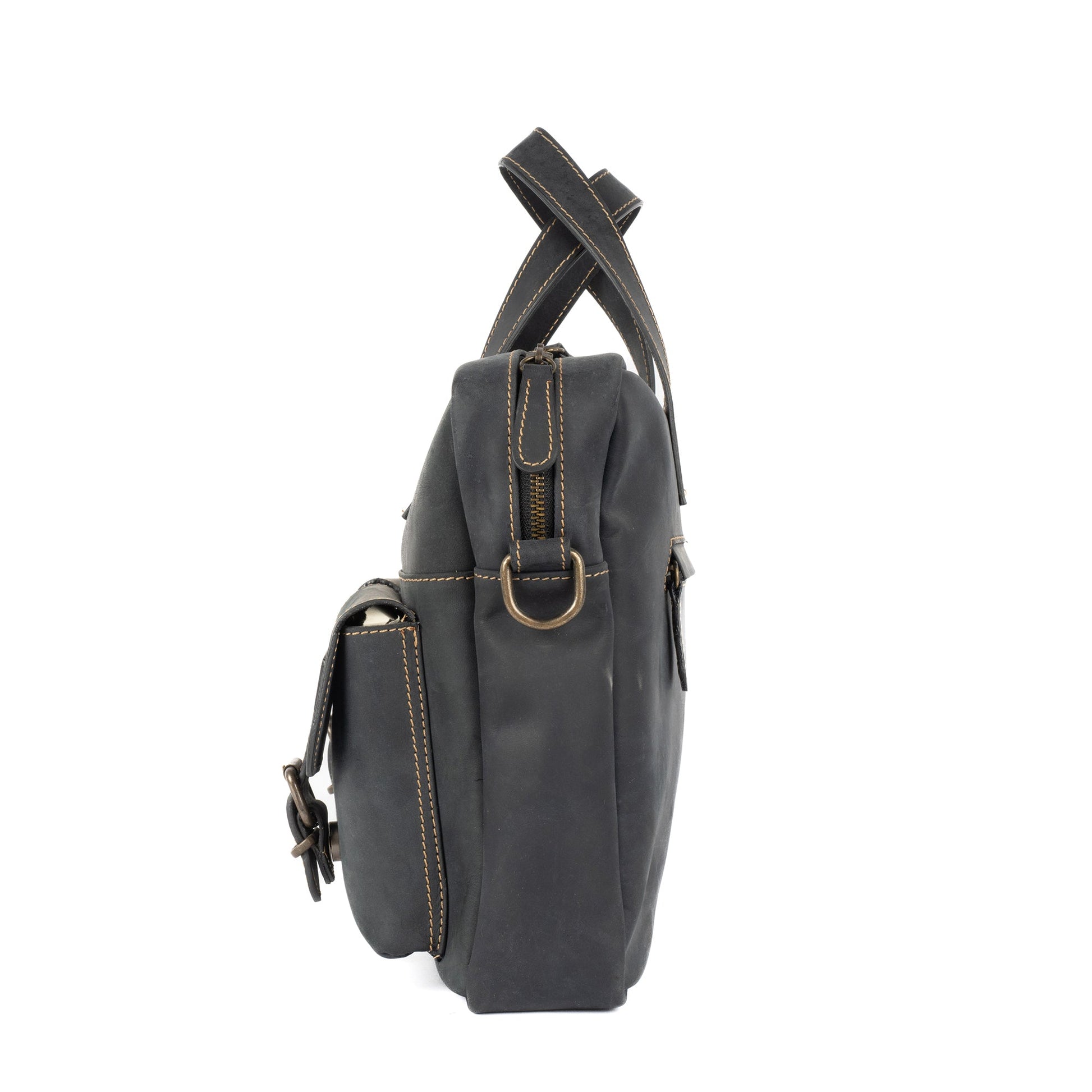 Zulu Black Leather Messenger Bag - Bags Zengoda Shop online from Artisan Brands