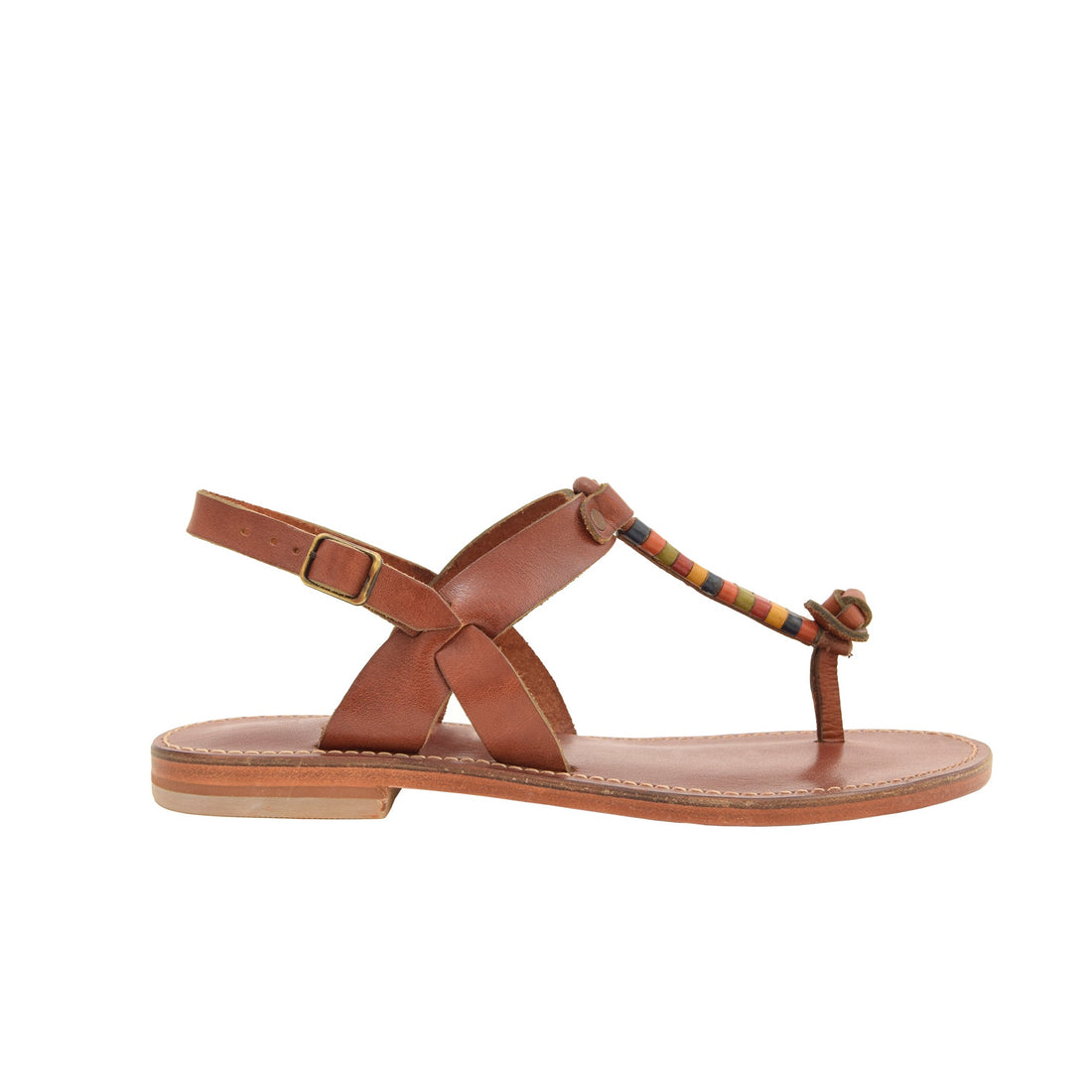 Flip - Flop Comfort Braided Sandal Women Chestnut Brown