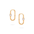 Gilda Jewelry Baguette Hoops | Medium Diamond Earrings | 0.48 Cts. | 14K Gold - Yellow / Pair / Diamonds - earring