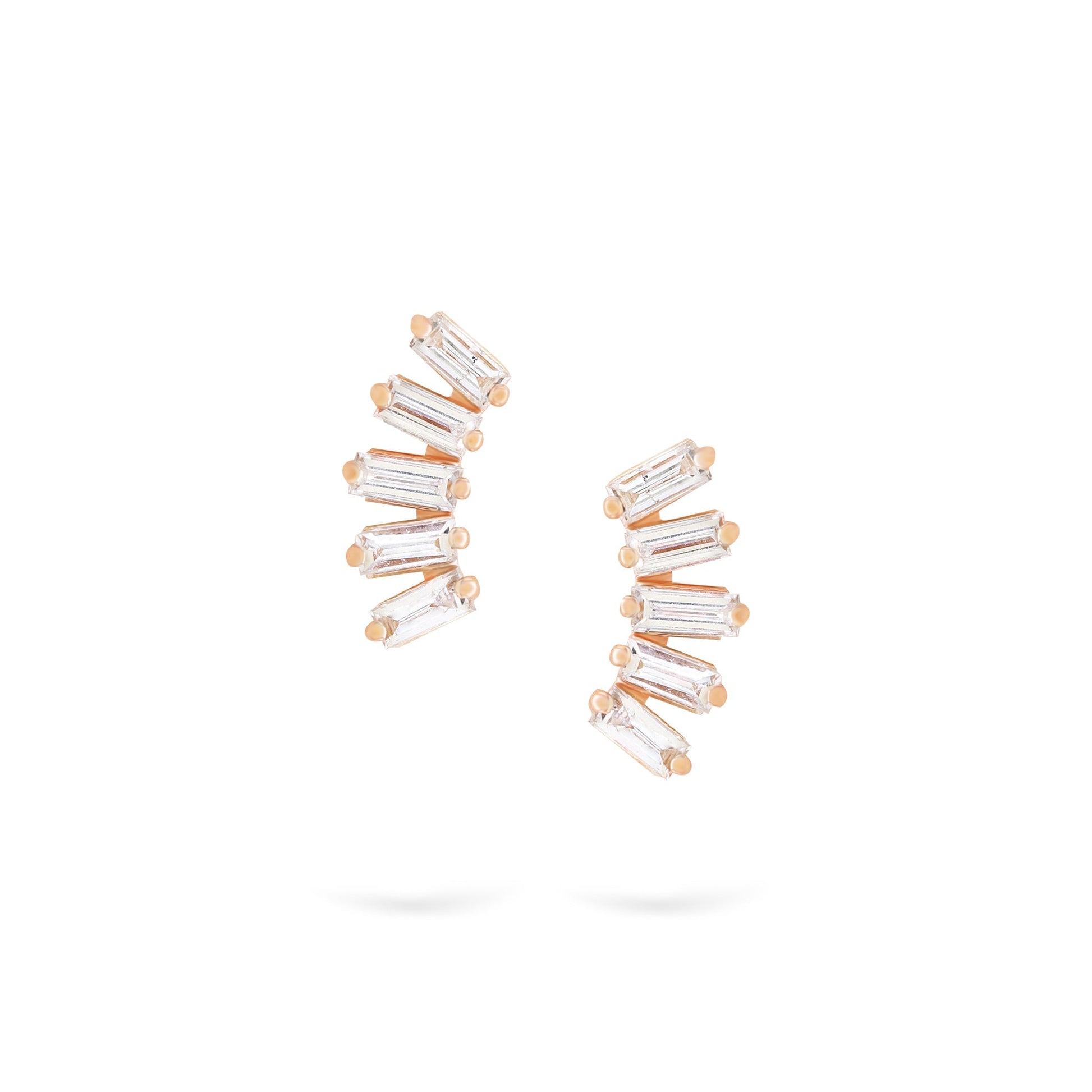 Gilda Jewelry Baguette Studs | Diamond Earrings | 14K Gold - Rose / Pair: 0.22 Cts. | Cut - earrings Zengoda Shop