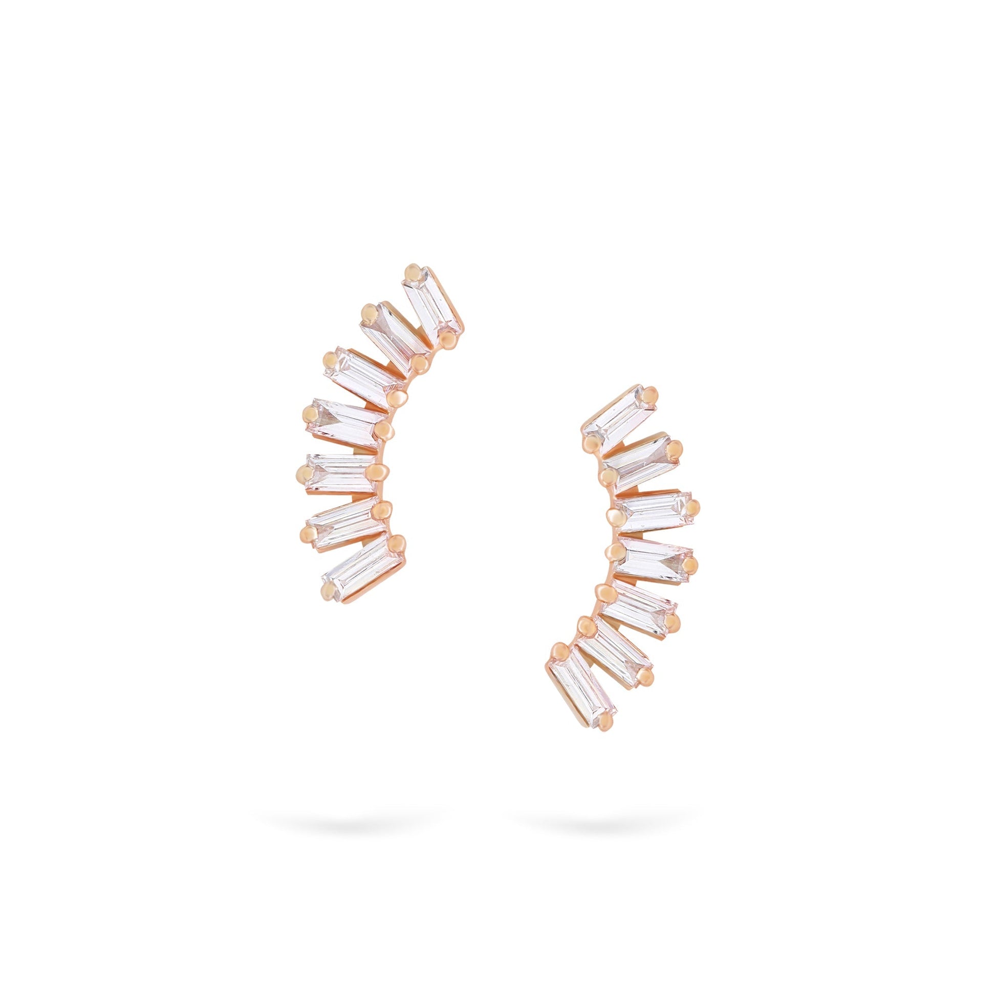 Gilda Jewelry Baguette Studs | Diamond Earrings | 14K Gold - Rose / Pair: 0.26 Cts. | Cut - earrings Zengoda Shop