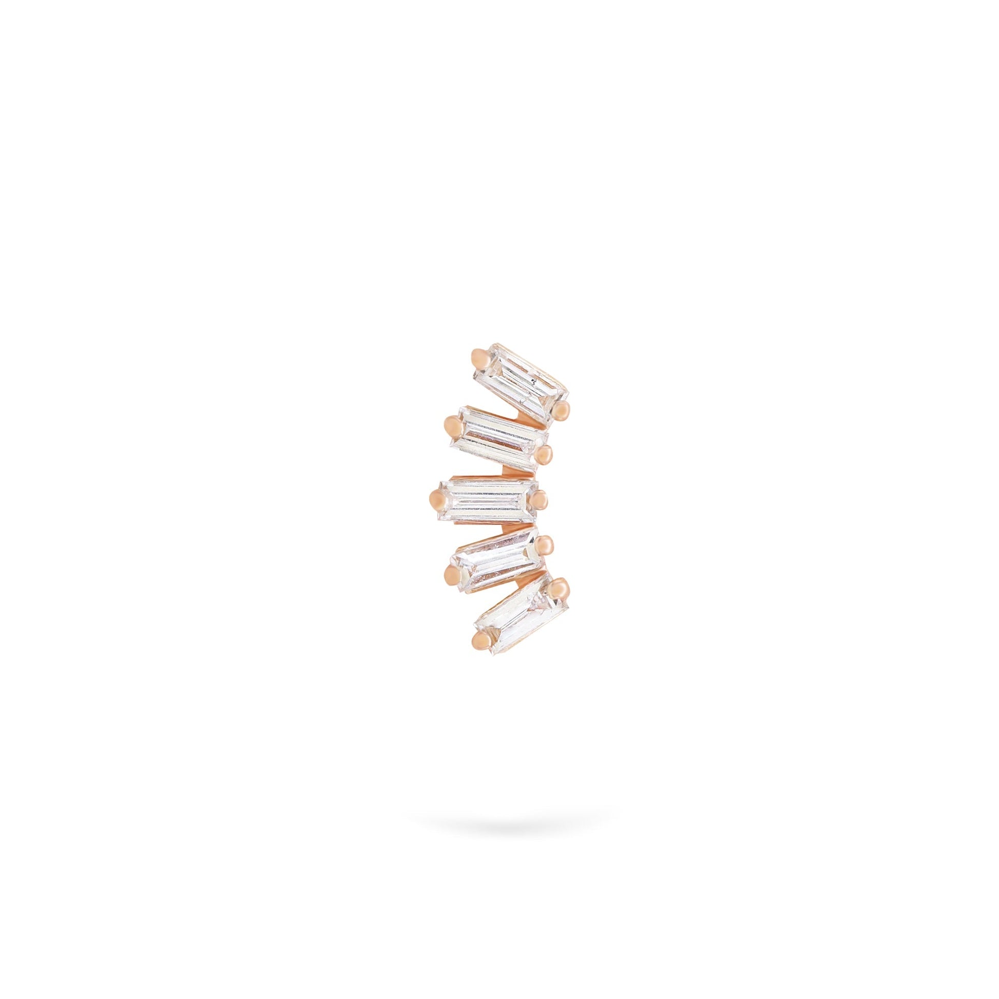 Gilda Jewelry Baguette Studs | Diamond Earrings | 14K Gold - Rose / Single: 0.11 Cts. | Cut - earrings Zengoda Shop