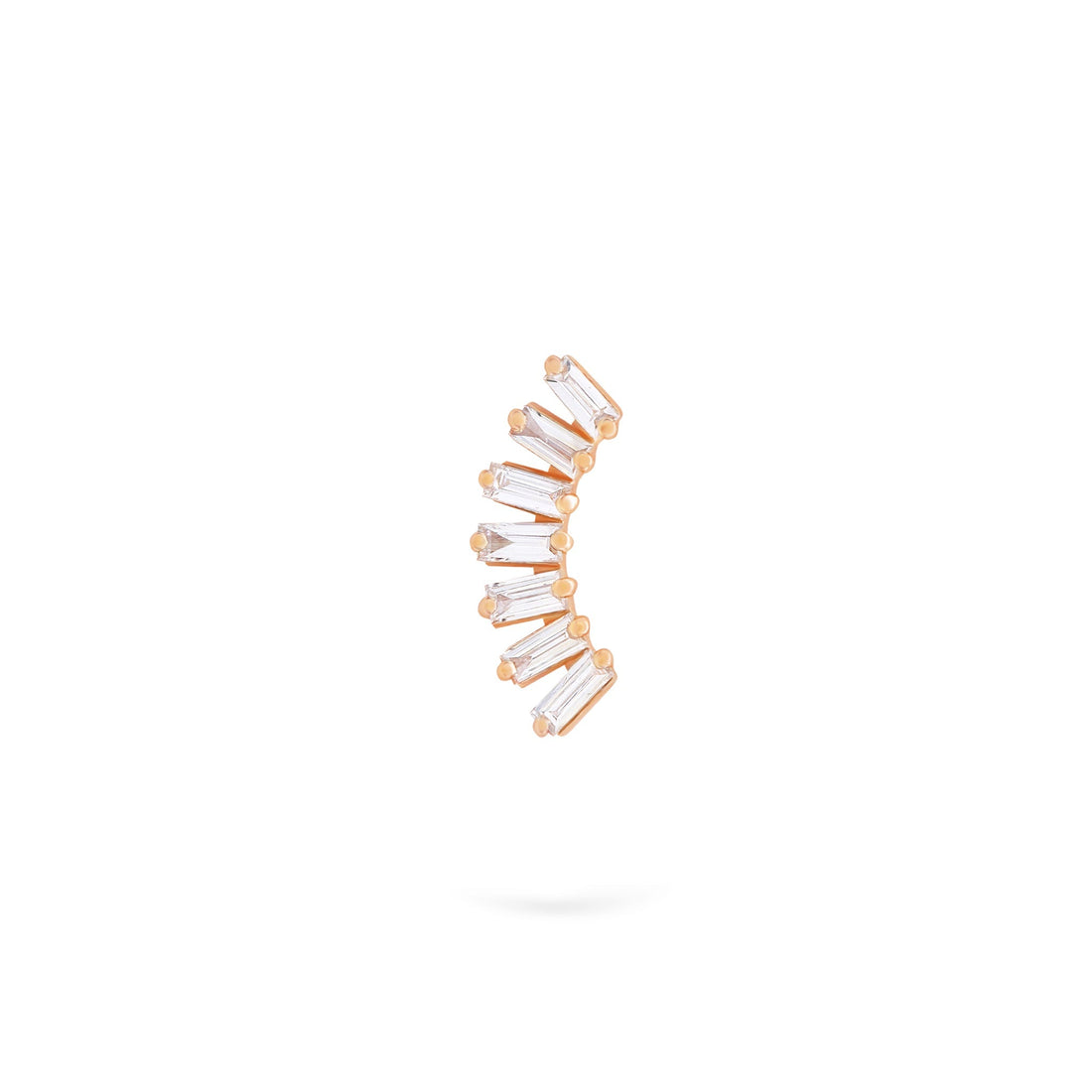 Gilda Jewelry Baguette Studs | Diamond Earrings | 14K Gold - Rose / Single: 0.13 Cts. | Cut - earrings Zengoda Shop