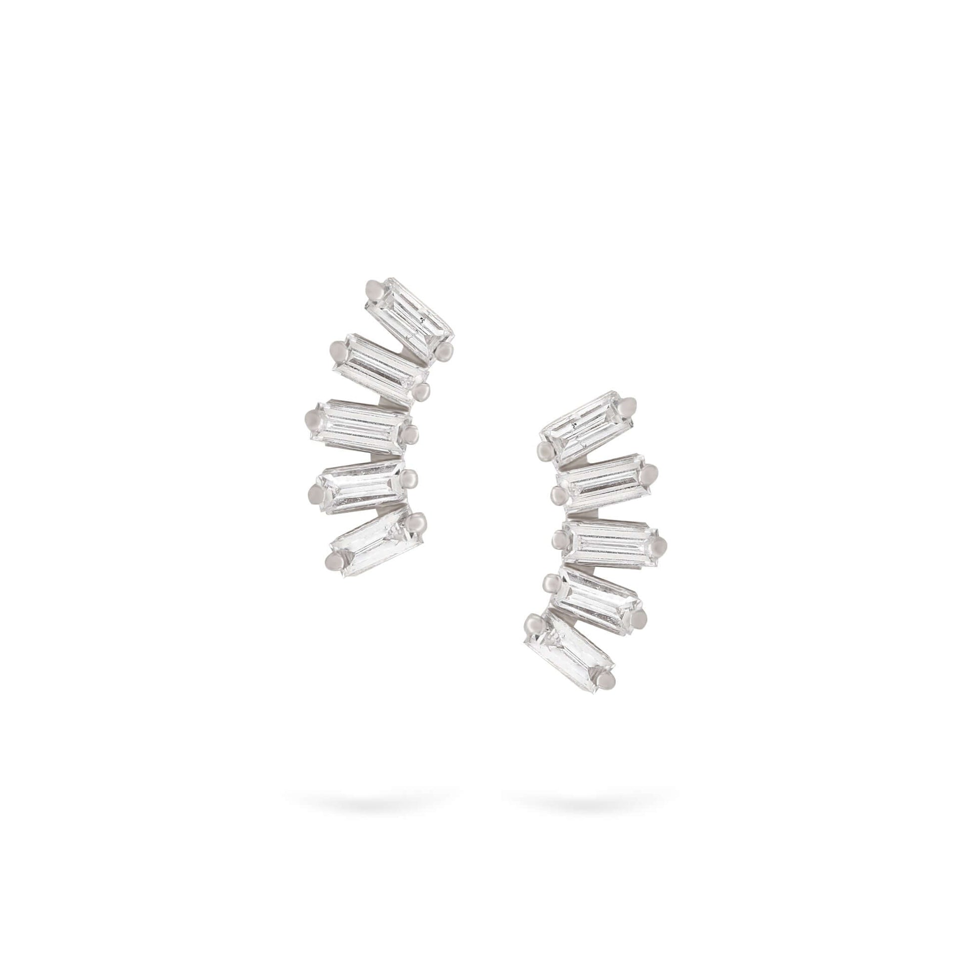 Gilda Jewelry Baguette Studs | Diamond Earrings | 14K Gold - White / Pair: 0.22 Cts. | Cut - earrings Zengoda Shop