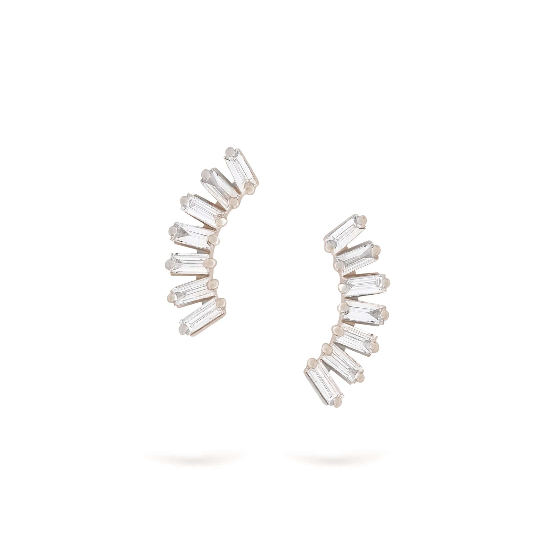 Gilda Jewelry Baguette Studs | Diamond Earrings | 14K Gold - White / Pair: 0.26 Cts. | Cut - earrings Zengoda Shop