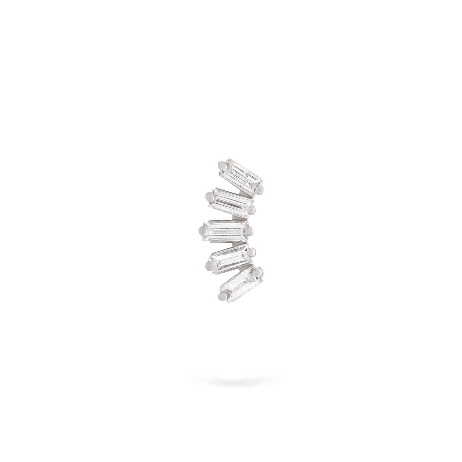 Gilda Jewelry Baguette Studs | Diamond Earrings | 14K Gold - White / Single: 0.11 Cts. | Cut - earrings Zengoda Shop
