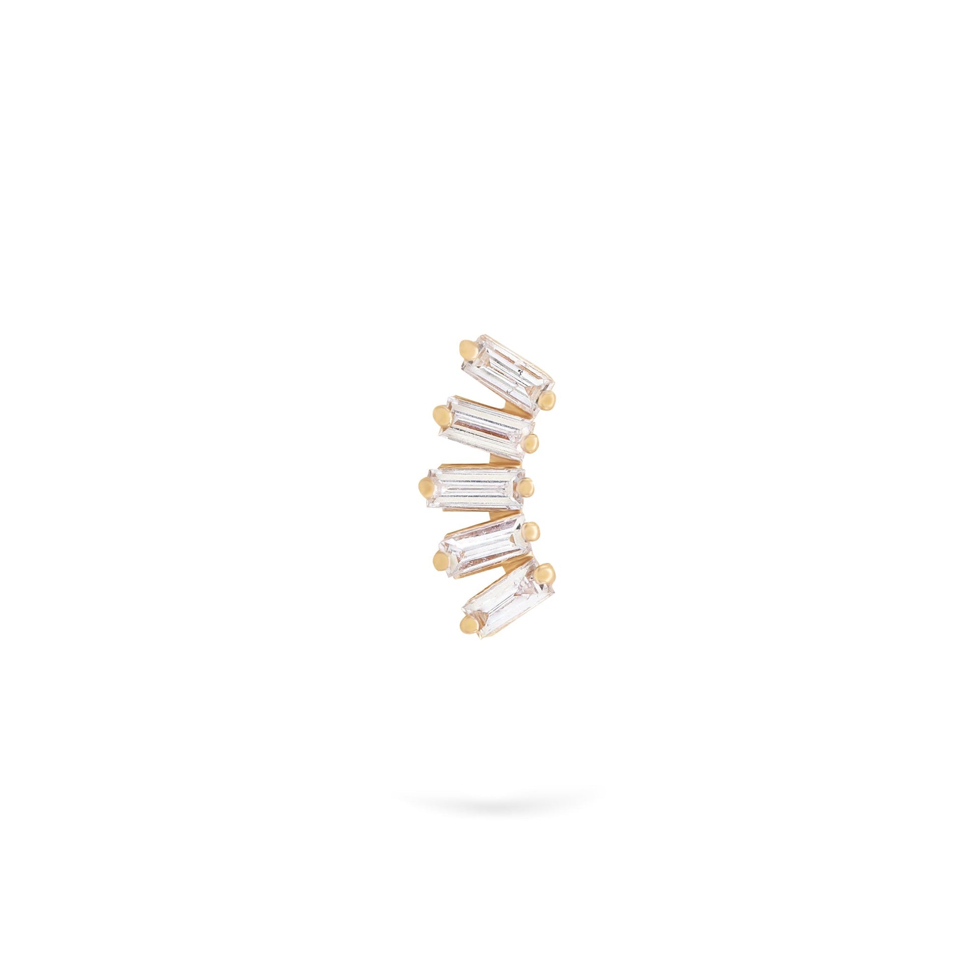 Gilda Jewelry Baguette Studs | Diamond Earrings | 14K Gold - Yellow / Single: 0.11 Cts. | Cut - earrings Zengoda Shop