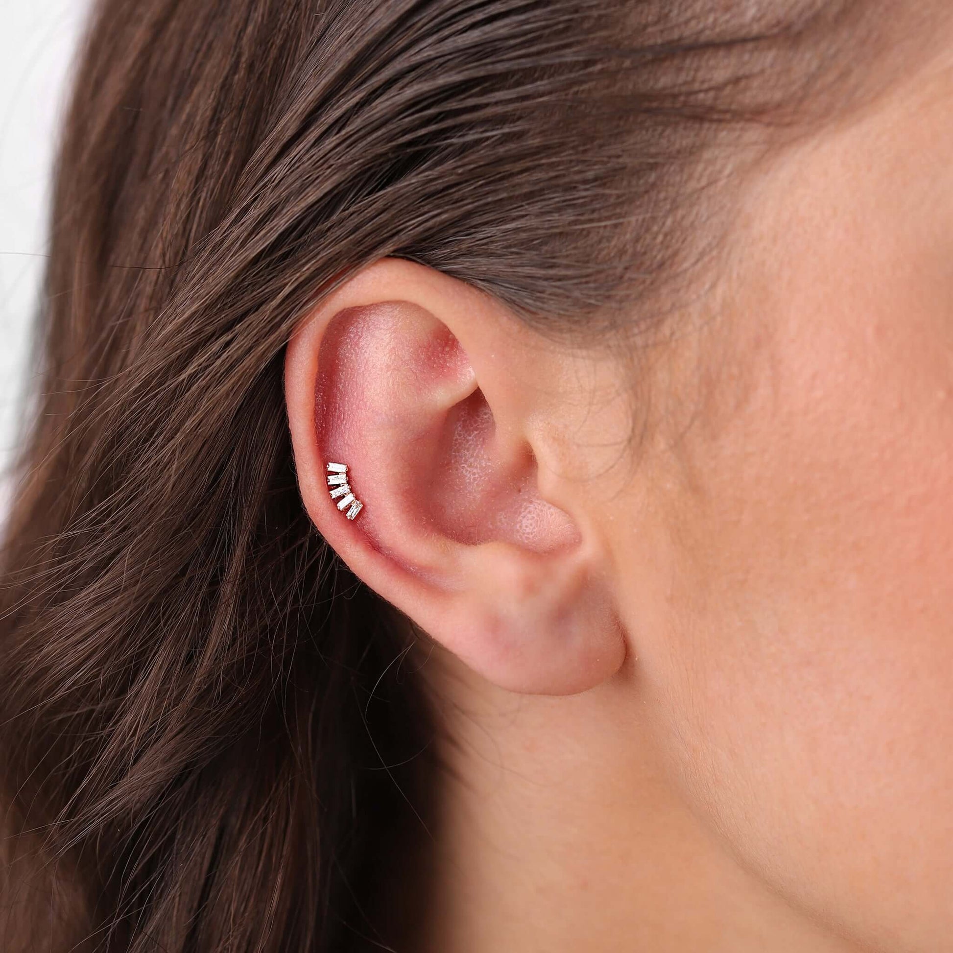 Gilda Jewelry Baguette Studs | Diamond Earrings | 14K Gold - earrings Zengoda Shop online from Artisan Brands