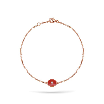 Gilda Jewelry Bonbons | Diamond Bracelet | 0.04 Cts. | 14K Gold - Rose / 18 cm / Diamonds - bracelet Zengoda Shop