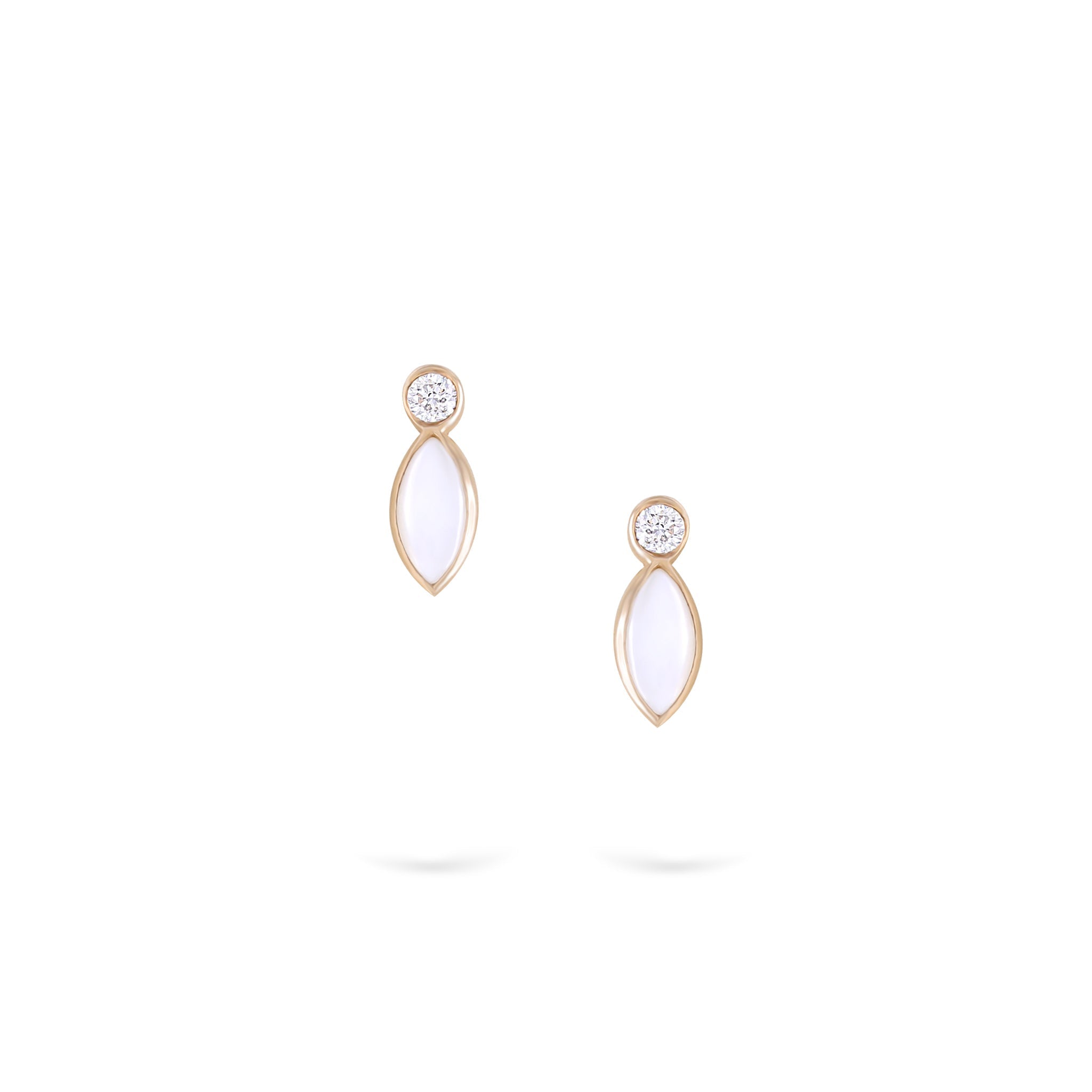 Gilda Jewelry Breeze Studs | Diamond Earrings |14K Gold - 14K Rose / Pair: 0.07 Cts. - earrings Zengoda Shop online